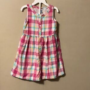 GAP Pink and Blue Ruffled Sundress with Peter Pan Collar